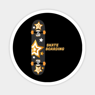 Gold skateboard Magnet